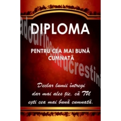 Diploma magnetica A6, Pentru cea mai buna cumnata